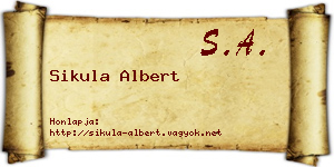 Sikula Albert névjegykártya