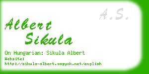albert sikula business card